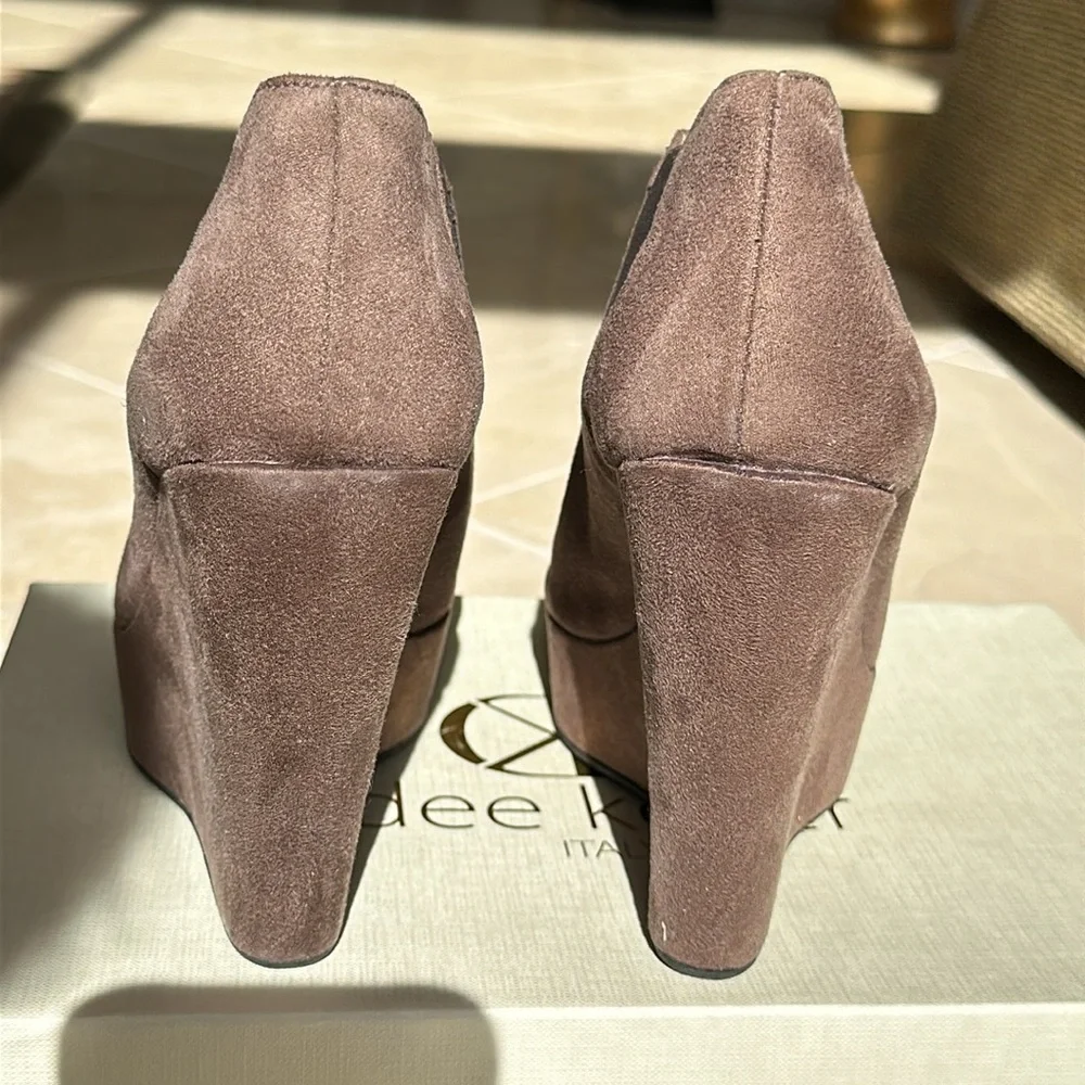 dee keller leather platform shoes color brown size 35​​​​​